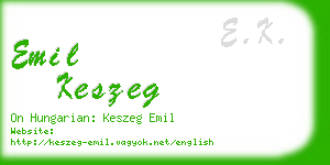 emil keszeg business card